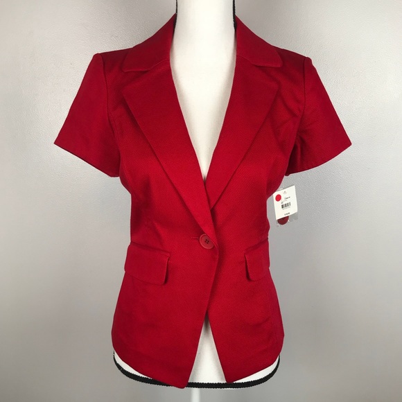 red short sleeve jacket
